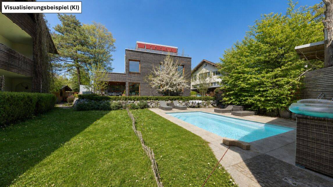 Modernes Holzhaus mit Pool, mehreren Dachterassen und Bergblick, 82487 Oberammergau