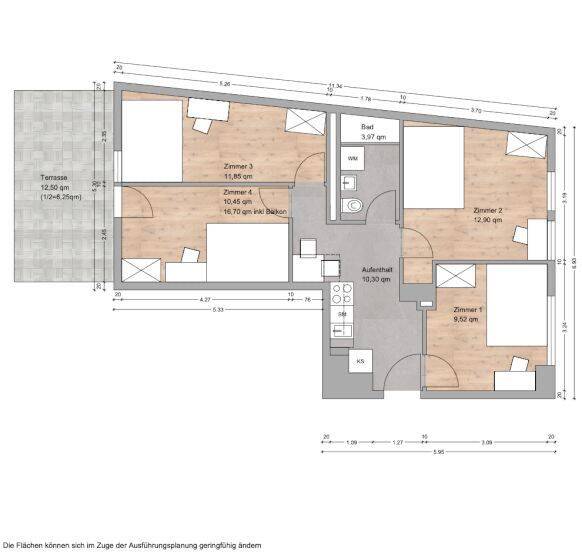 4er/WG-Zimmer zu vermieten mit Terrasse, 80992 München (Moosach Neuhausen-Nymphenburg Pasing-Obermenzing)