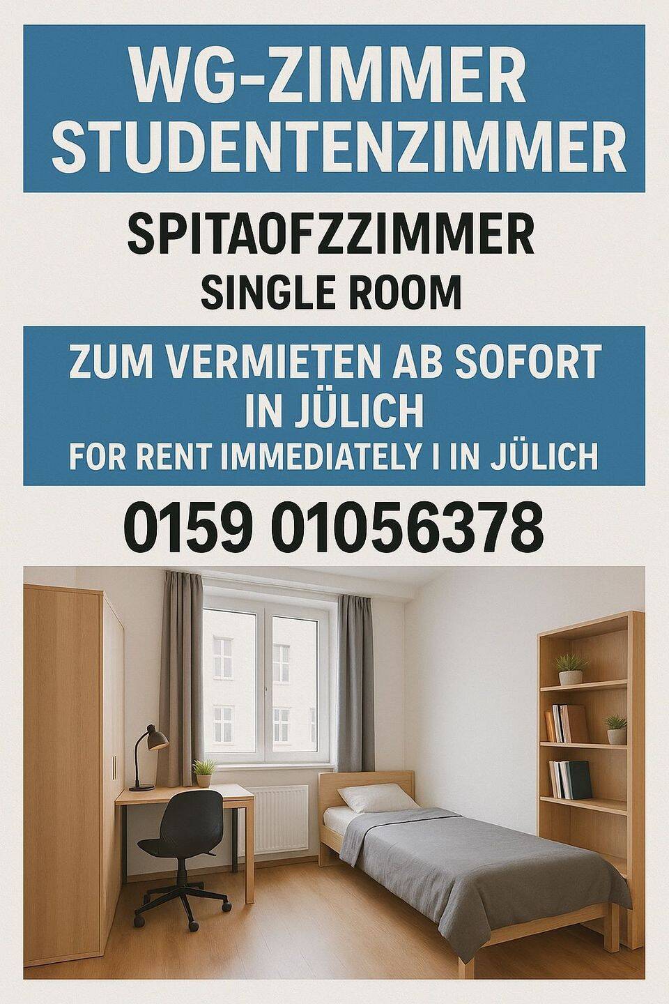 Wg Zimmer Student Room Rent mieten sofort frei Jülich Zentrum, 52428 Jülich