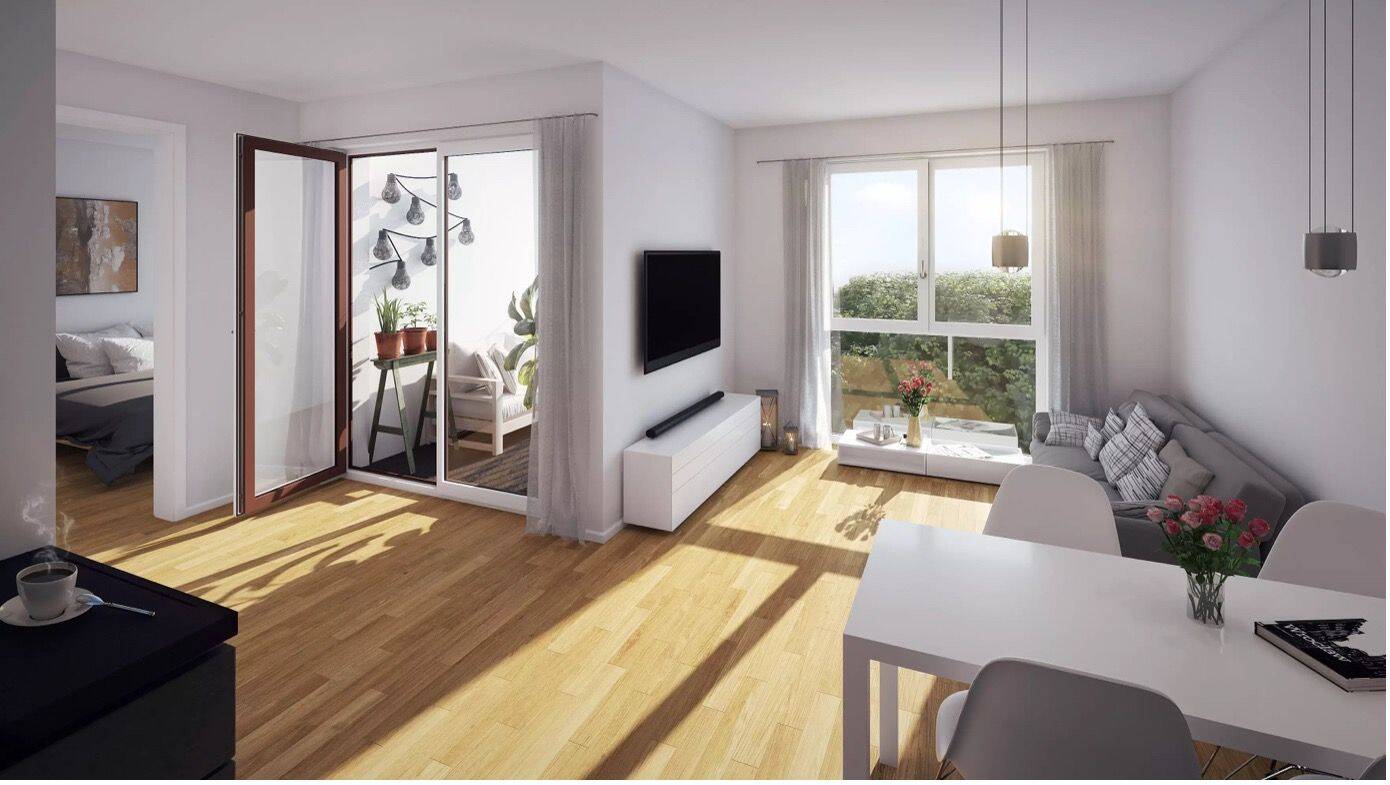 Neubau Erstbezug 2-Zi.-Wohnung (2.OG), 48 m² Wfl. mit überdachtem Südwest-Balkon, Aufzug und TG-Stellplatz in ruhiger, zentraler Lage in Königswinter, 53639 Königswinter