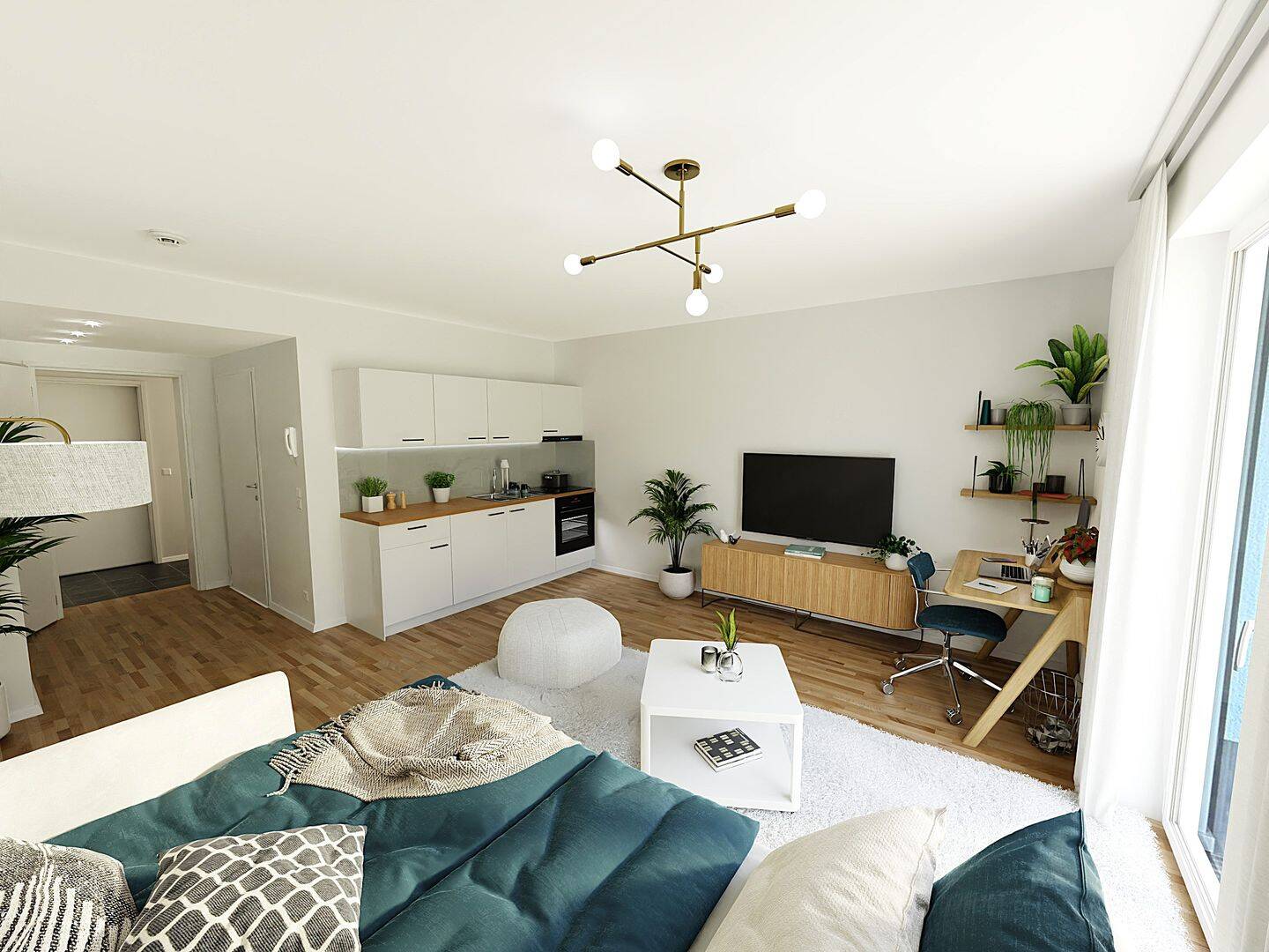 EINZIEHEN & WOHLFÜHLEN – 1-Zimmer-Apartment im EG mit EBK, Terrasse & TG-Stellplatz – KfW 40 Plus., 17489 Greifswald