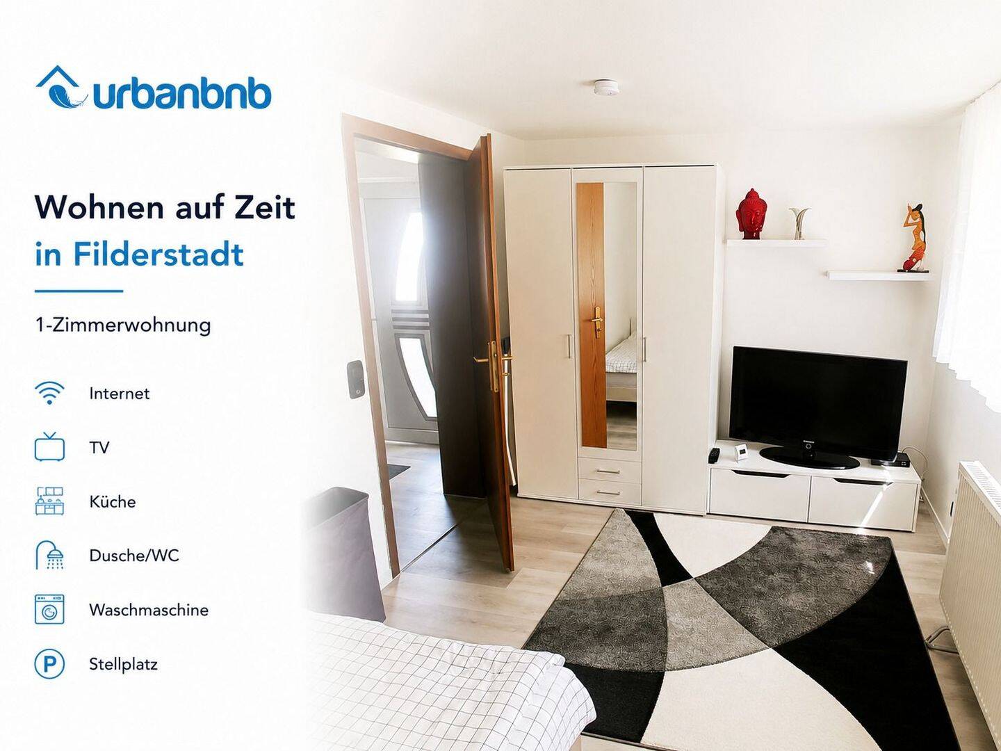 1-Zimmerwohnung Filderstadt für Wohnen auf Zeit ab 1 Monat flexibel, 70794 Filderstadt