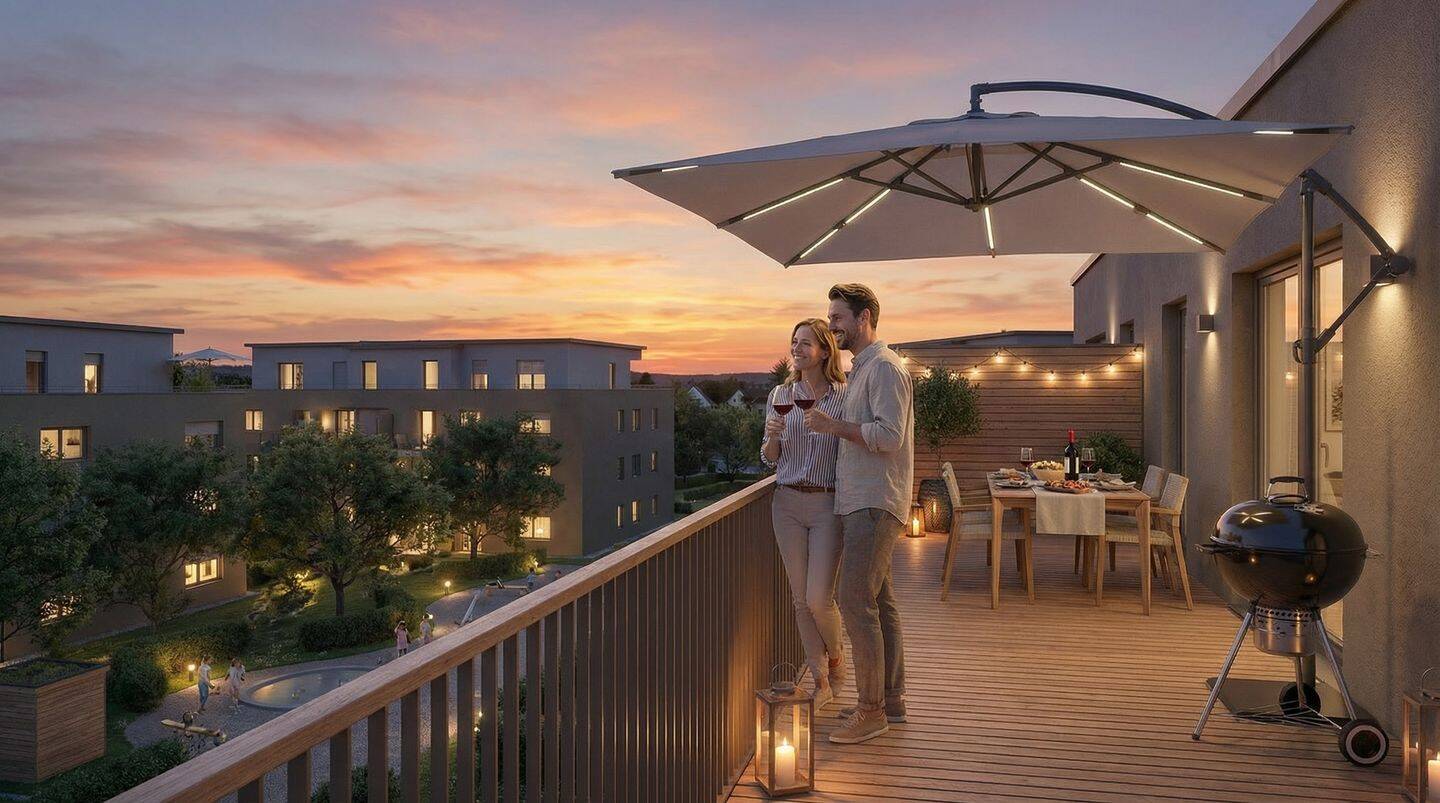 Gut aufgeteilte 2-Zi.-Whg. mit Balkon, 46,41 qm im 1.OG | Haus E, 79365 Rheinhausen