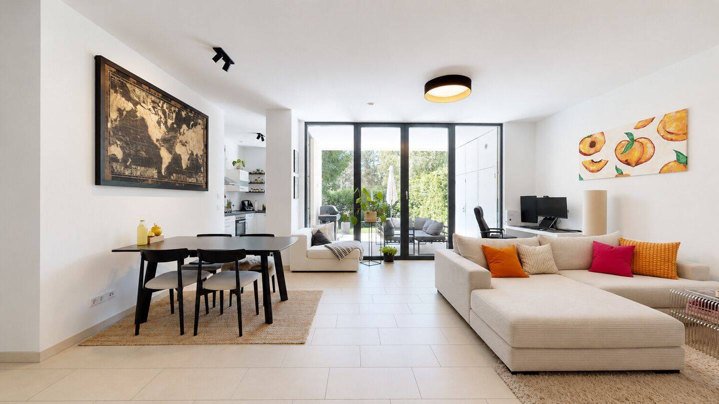Helle, moderne Gartenwohnung mit Sonnenterrasse und Garagenstellplatz, 60435 Frankfurt am Main