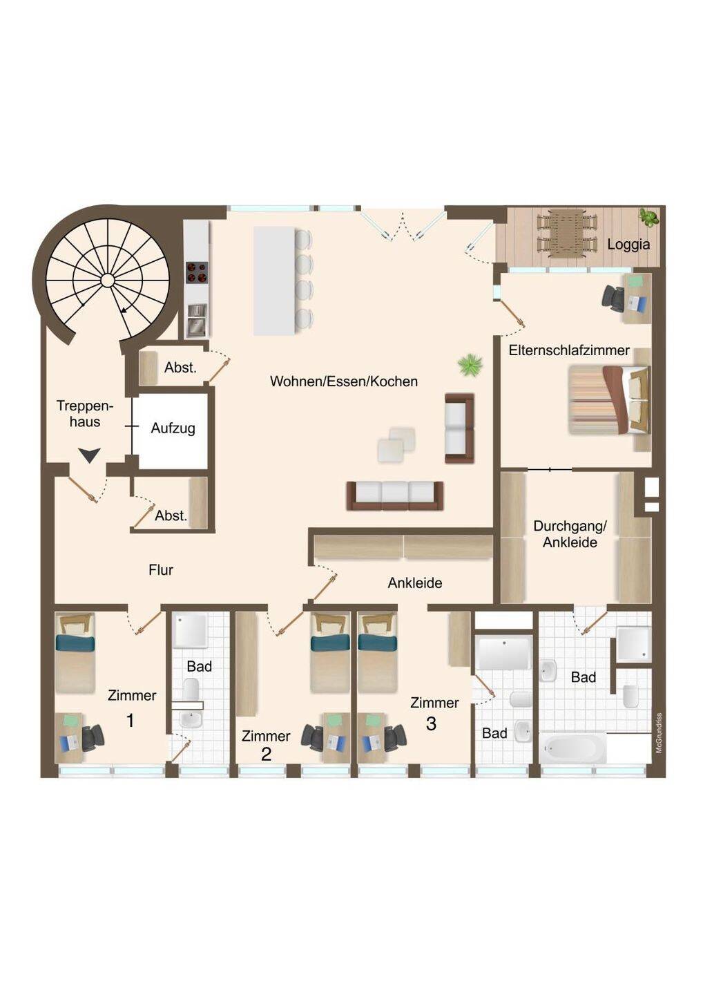 5-Zi.-Whg., 150 m², 3. OG, Altstadt Würzburg ab 01.08.26 verfügbar, 97070 Würzburg (Altstadt)