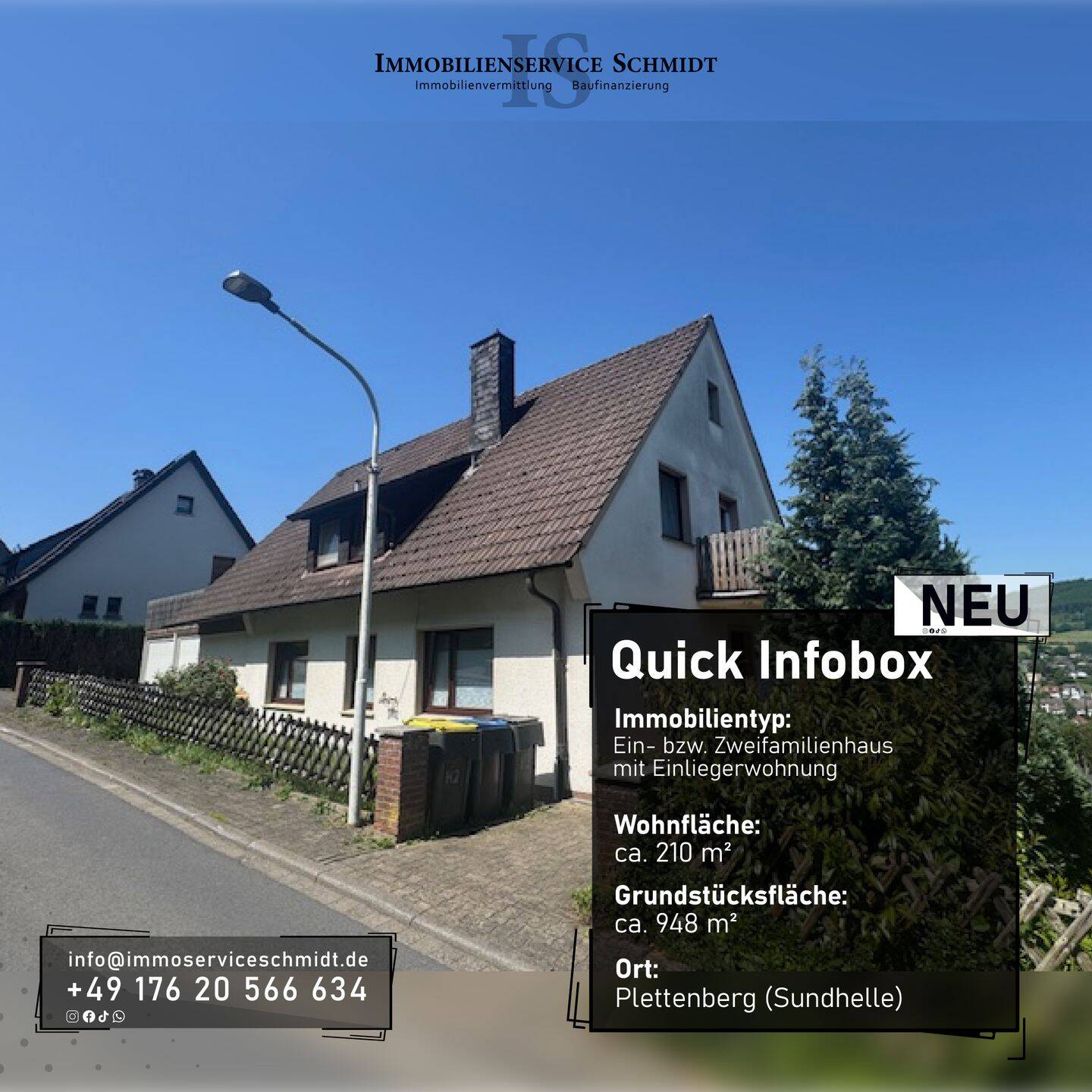 Freistehendes Ein- bzw. Zweifamilienhaus mit Einliegerwohnung auf einem großzügigen Grundstück mit traumhaftem Blick in begehrter und kinderfreundlic, 58840 Plettenberg