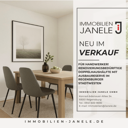 Für Handwerker! Renovierungsbedürftige Doppelhaushälfte mit Ausbaureserve im Regensburger Stadtwesten, 93049 Regensburg (Großprüfening-Dechbetten-Königswiesen Innenstadt Westenviertel)