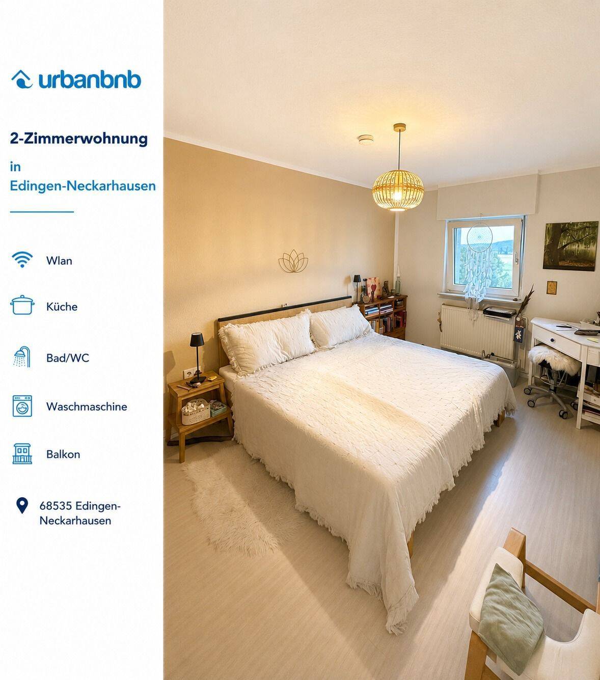 Möblierte 2-Zimmerwohnung Edingen-Neckarhausen – Wohnen auf Zeit, 68535 Edingen-Neckarhausen