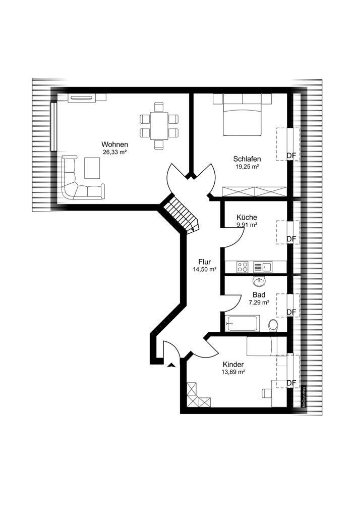 4-Zimmer-Wohnung im DG, 27313 Dörverden