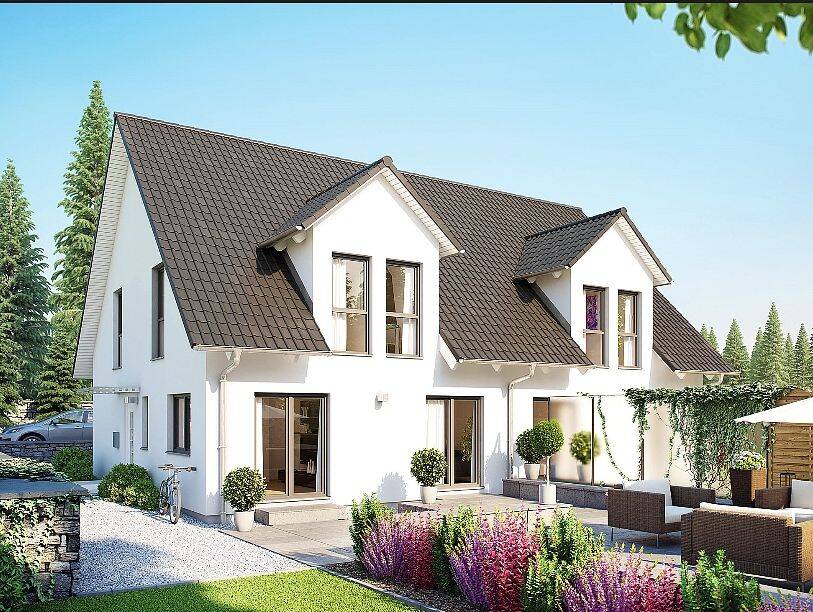 Neubau Doppelhaushälfte mit ca. 124 m² Wohnfläche auf ca. 406 m² Grundstück in Rattenkirchen, 84431 Heldenstein