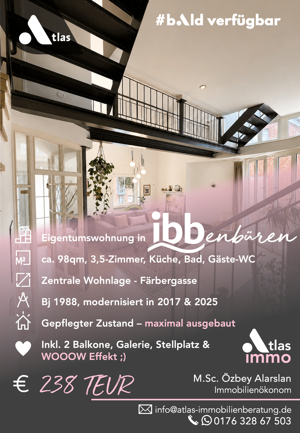 Mehr als eine Eigentumswohnung: Galerie, Loftflair und zwei Balkone mitten in Ibbenbüren, 49477 Ibbenbüren
