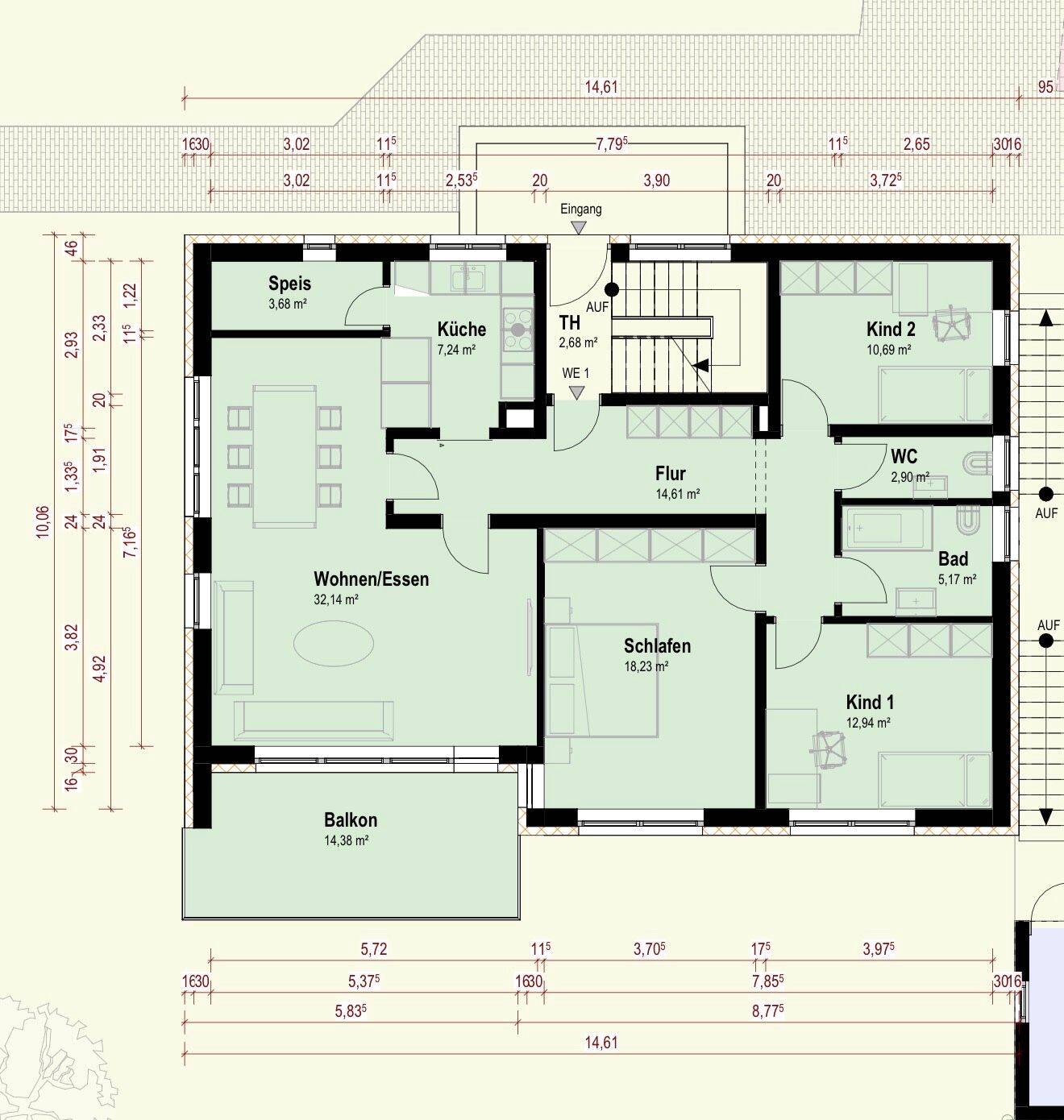 Großzügige 4-Zimmer-Wohnung mit Balkon, Einbauküche, Garage und Stellplätzen in Erbach, 89155 Erbach