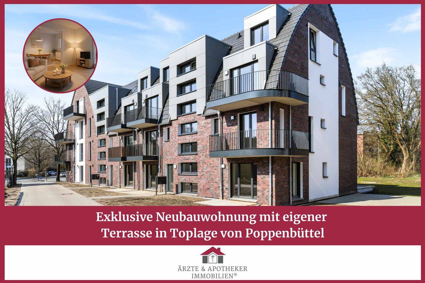 Exklusive Neubauwohnung mit eigener Terrasse in Toplage von Poppenbüttel
