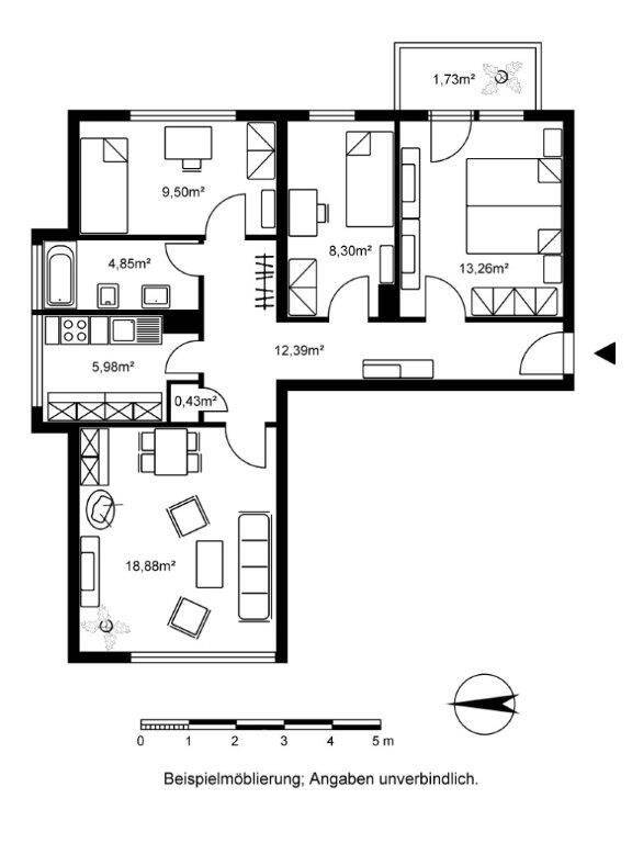 Großzügige 3,5 Zimmerwohnung in Offenbach, 63075 Offenbach am Main (Bürgel Offenbach am Main Rumpenheim Waldheim)