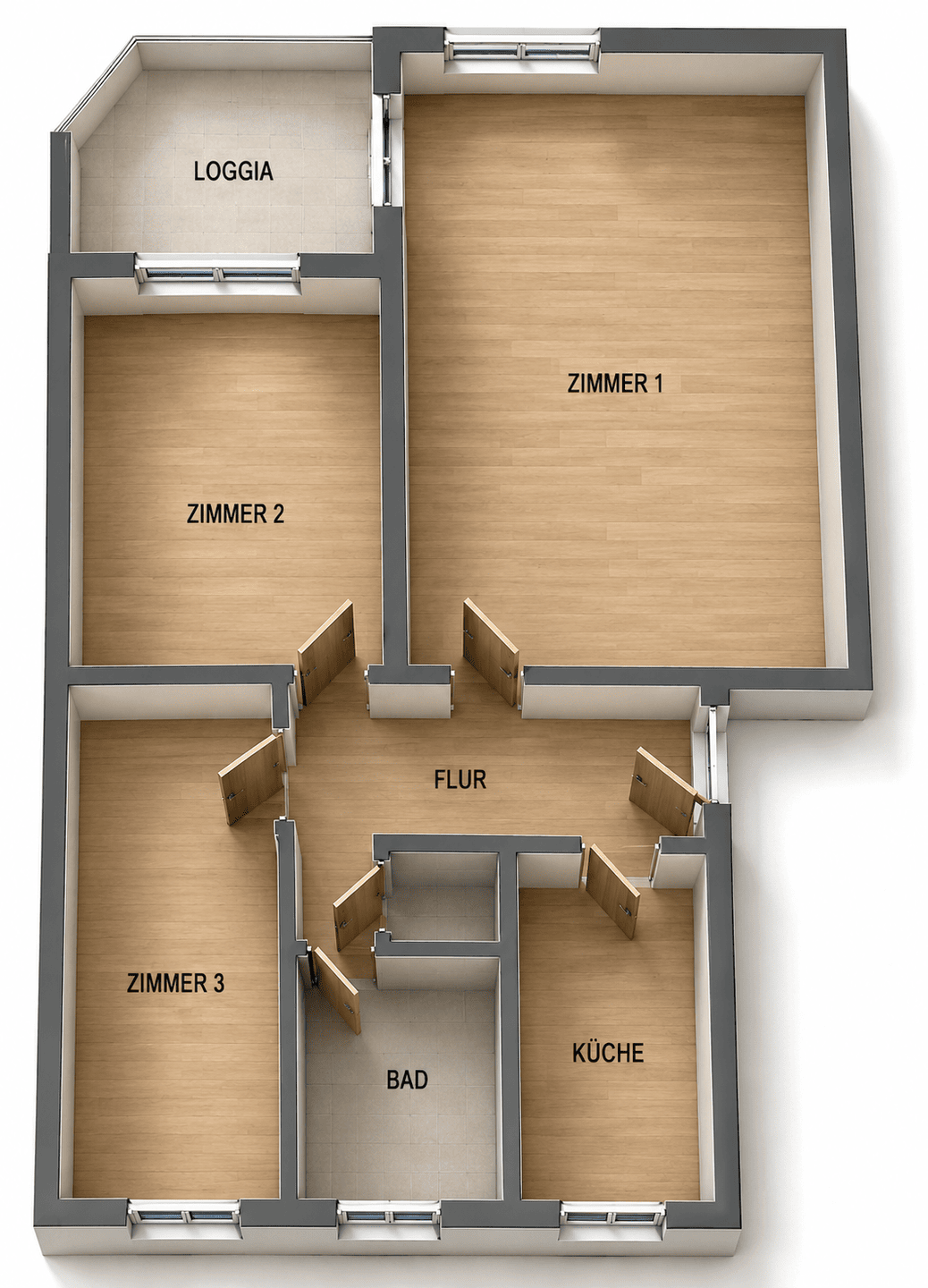 Zimmer in hochwertig renovierter Wohnung mit All-inclusive-Miete (Zimmer 3/3), 74072 Heilbronn (Heilbronn)