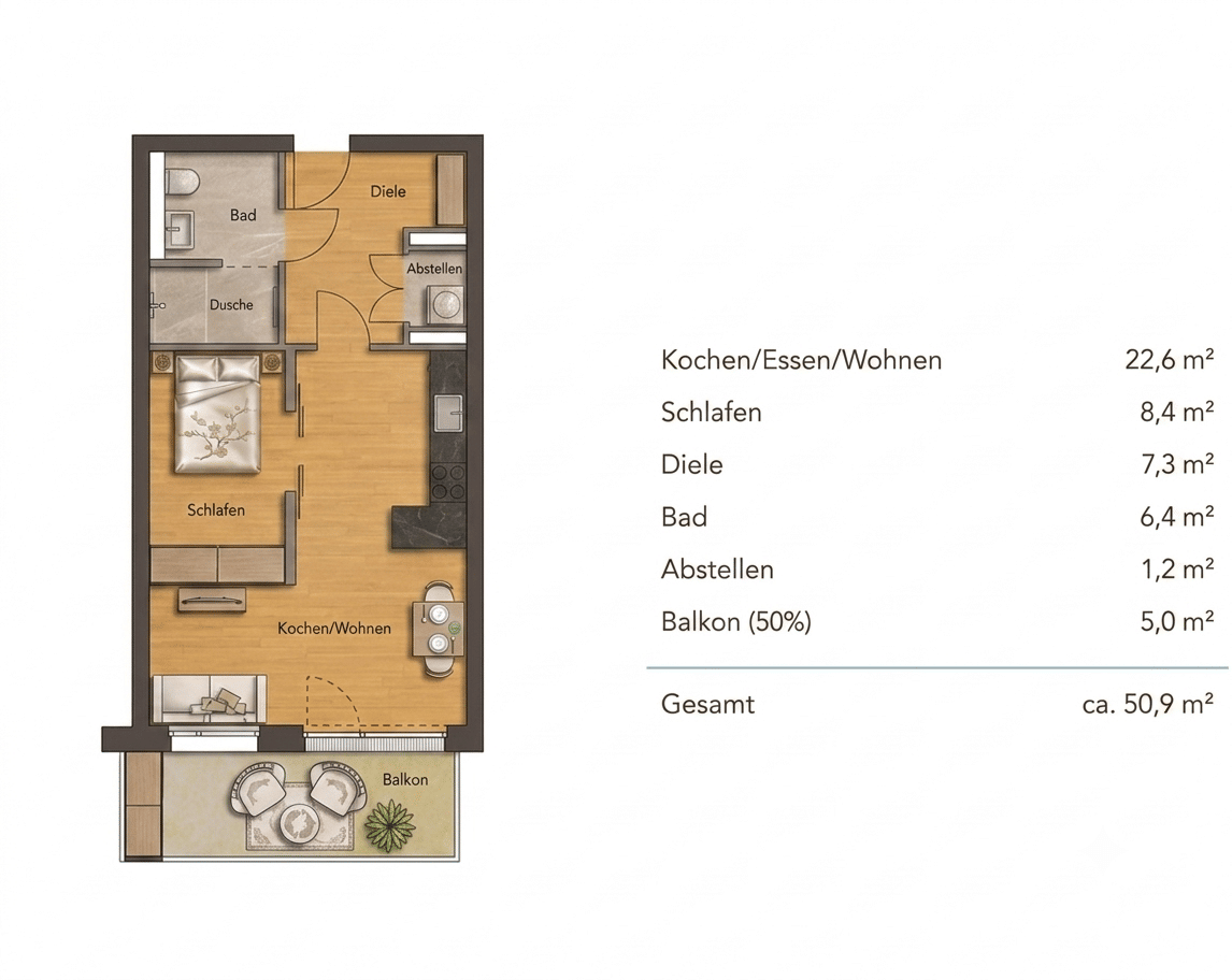 Neubau 2-Zimmer-Wohnung, QNG-Plus, KfW-Darlehen, Degressive AfA, 91052 Erlangen (Anger Erlangen-Ost Erlangen-Süd Innenstadt)