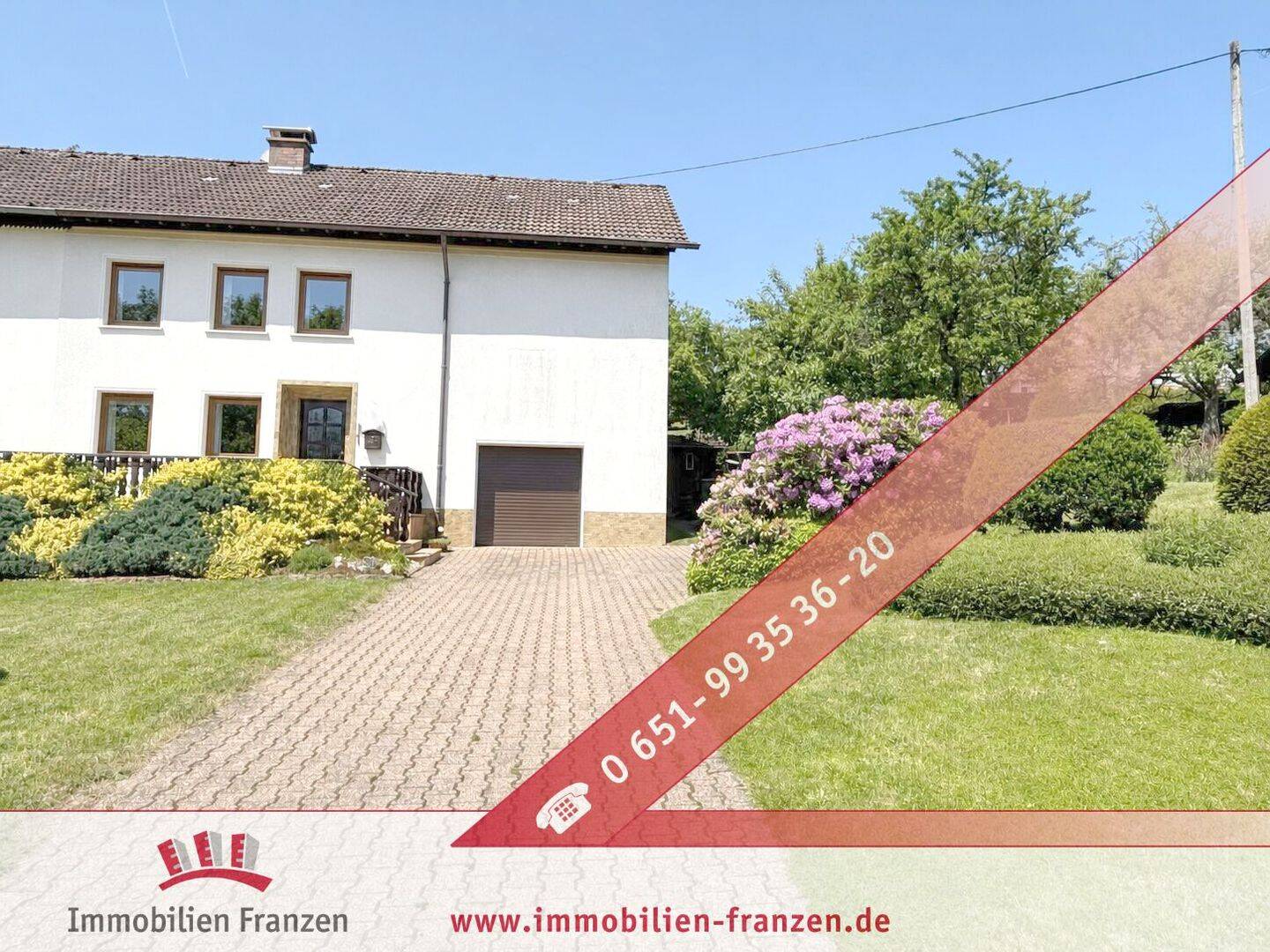 Gepflegte Doppelhaushälfte mit Terrasse, schönem Garten, Keller, großer Garage und viel Stauraum, 54314 Greimerath