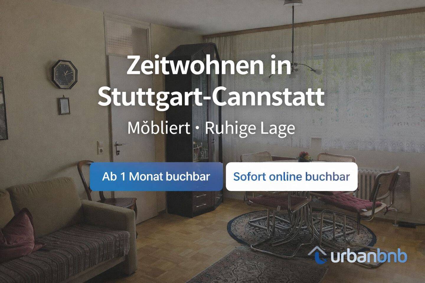 Möblierte 1-Zimmerwohnung Stuttgart Cannstatt – Zeitwohnen ab 1 Monat, 70374 Stuttgart (Bad Cannstatt Sommerrain)