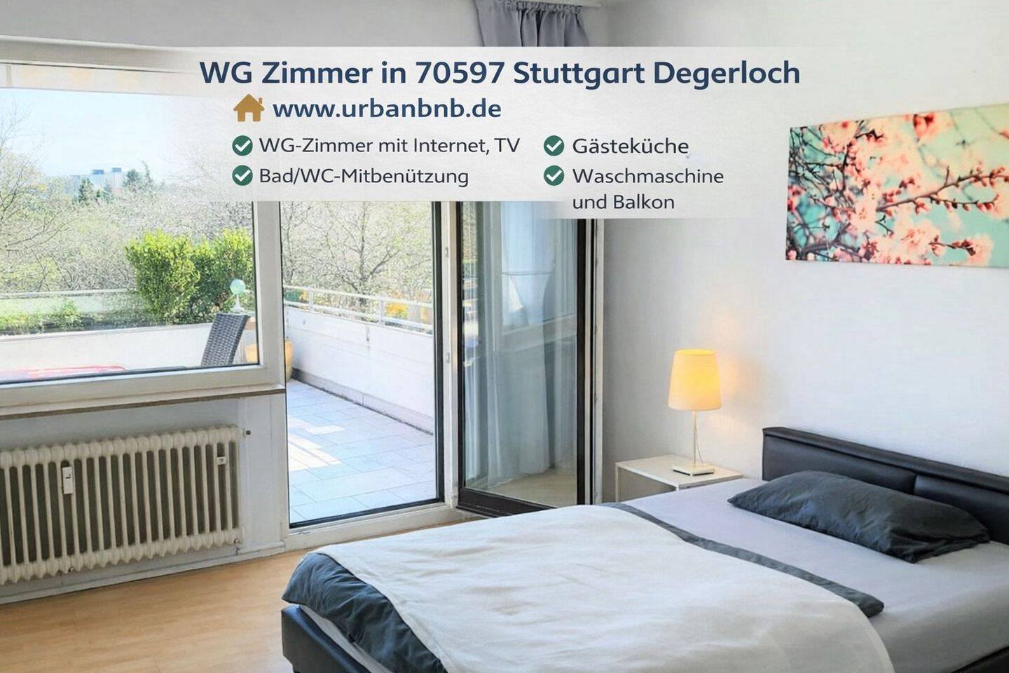 WG-Zimmer möbliert in Stuttgart Degerloch – 1 Monat Zeitwohnen, 70597 Stuttgart (Degerloch Hoffeld Kaltental Möhringen Sonnenberg)