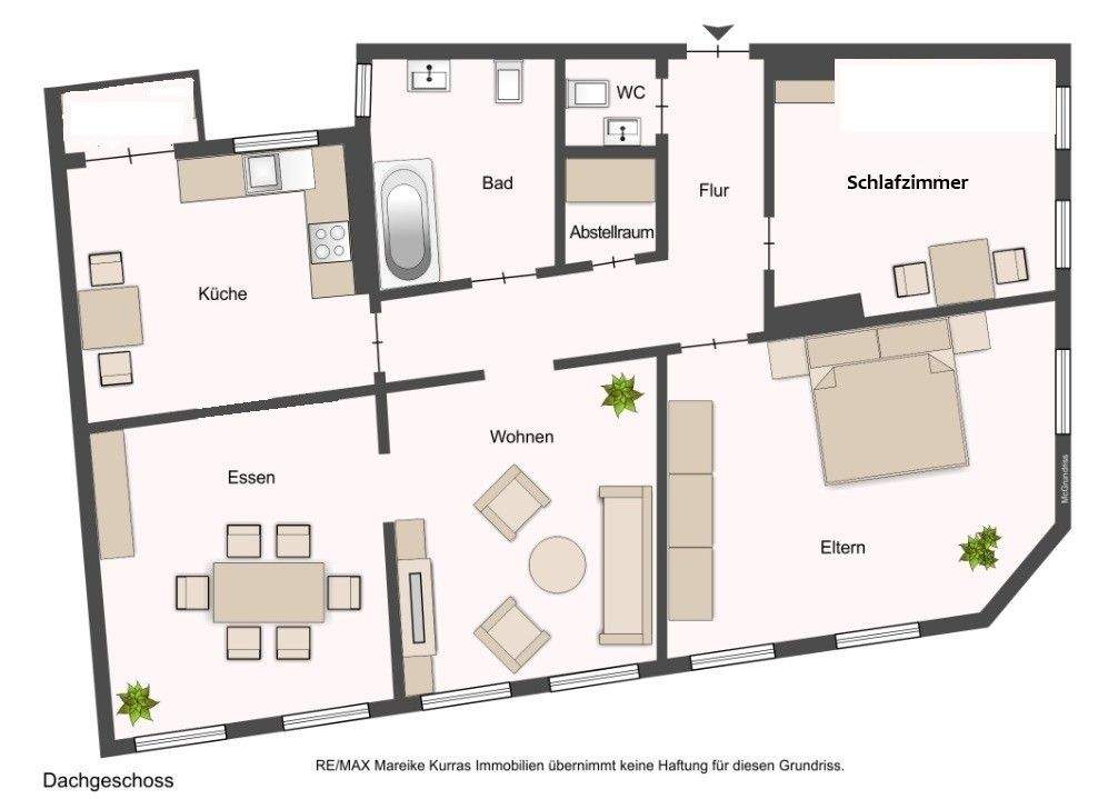 Dachgeschosswohnung (ca. 110 m²) mit Balkon zur Selbstnutzung oder Anlage – freistehend, 26382 Wilhelmshaven (Bant Heppens Innenhafen Innenstadt Siebethsburg)
