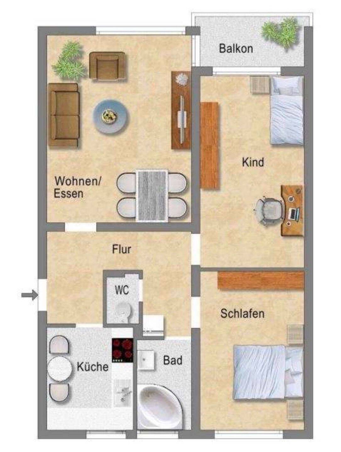 Mietwohnung, 3 Zimmer, 71 m², in Holzgerlingen, 71088 Holzgerlingen