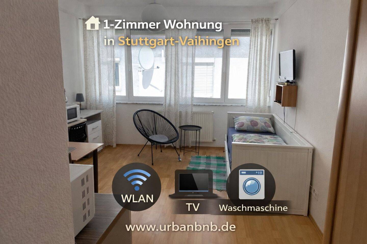 Möblierte 1-Zimwhg. in Stuttgart – Wohnen auf Zeit, 70565 Stuttgart (Dürrlewang Fasanenhof Möhringen Rohr Vaihingen)