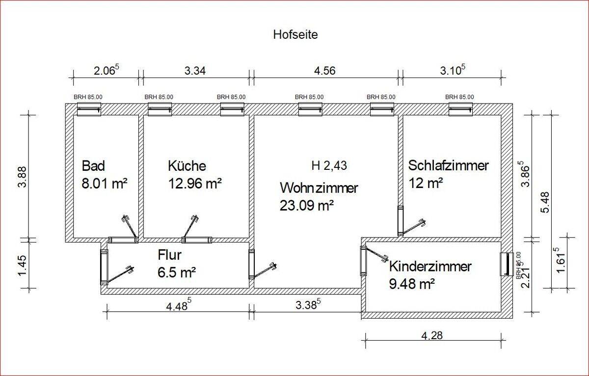 Wohnen in einem Dreiseitenhof, 3-Zimmer Wohnung Oberschöna, 9600 Oberschöna
