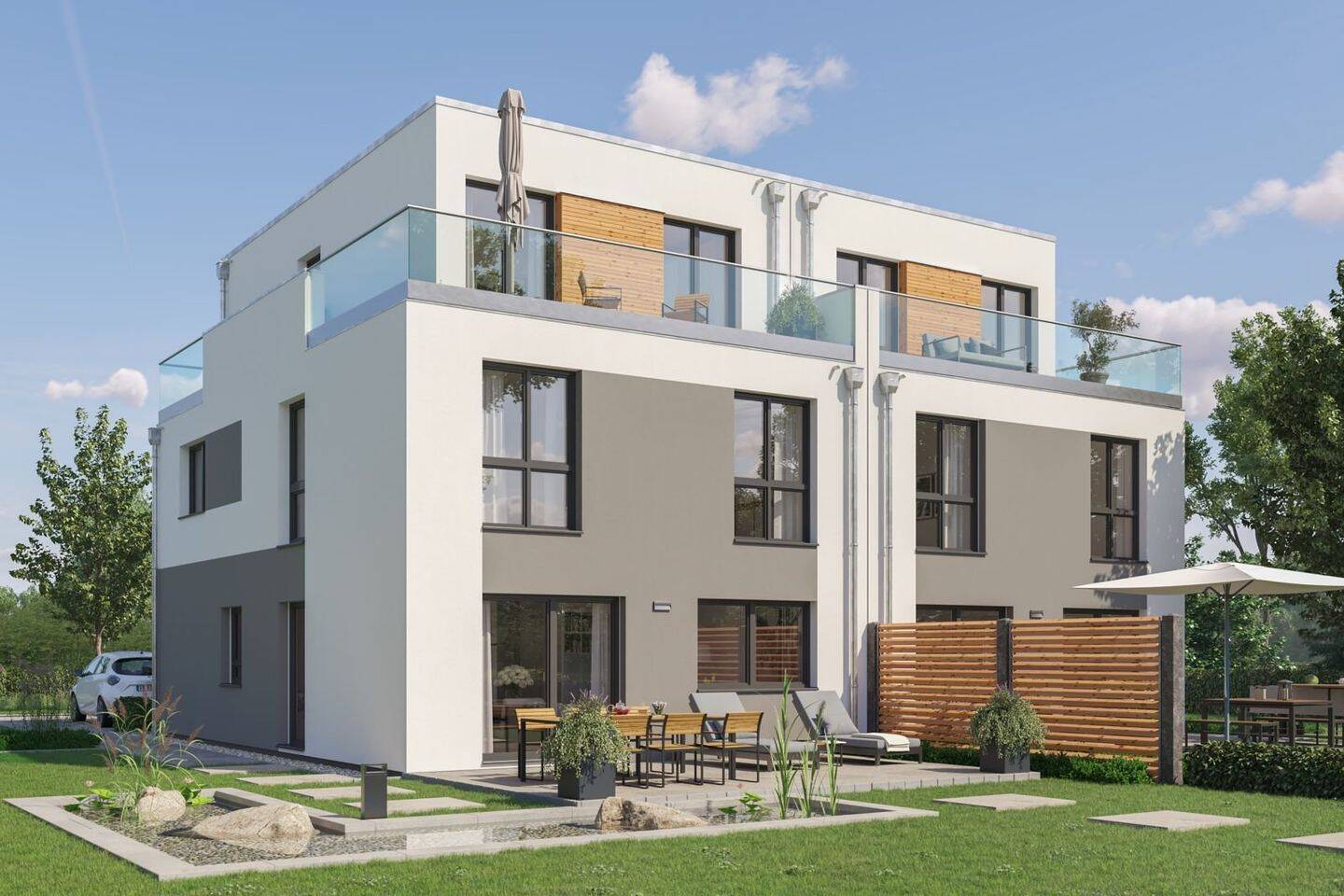 Modernes Doppelhaus in München-Denning, projektiert nach Kundenwünschen, 81929 München (Bogenhausen Trudering-Riem)