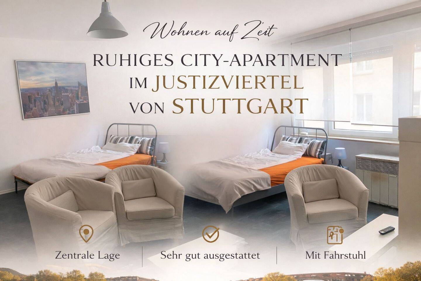Möblierte Wohnung Stuttgart Zentrum – Wohnen auf Zeit ab1 Monat, 70182 Stuttgart (Mitte)