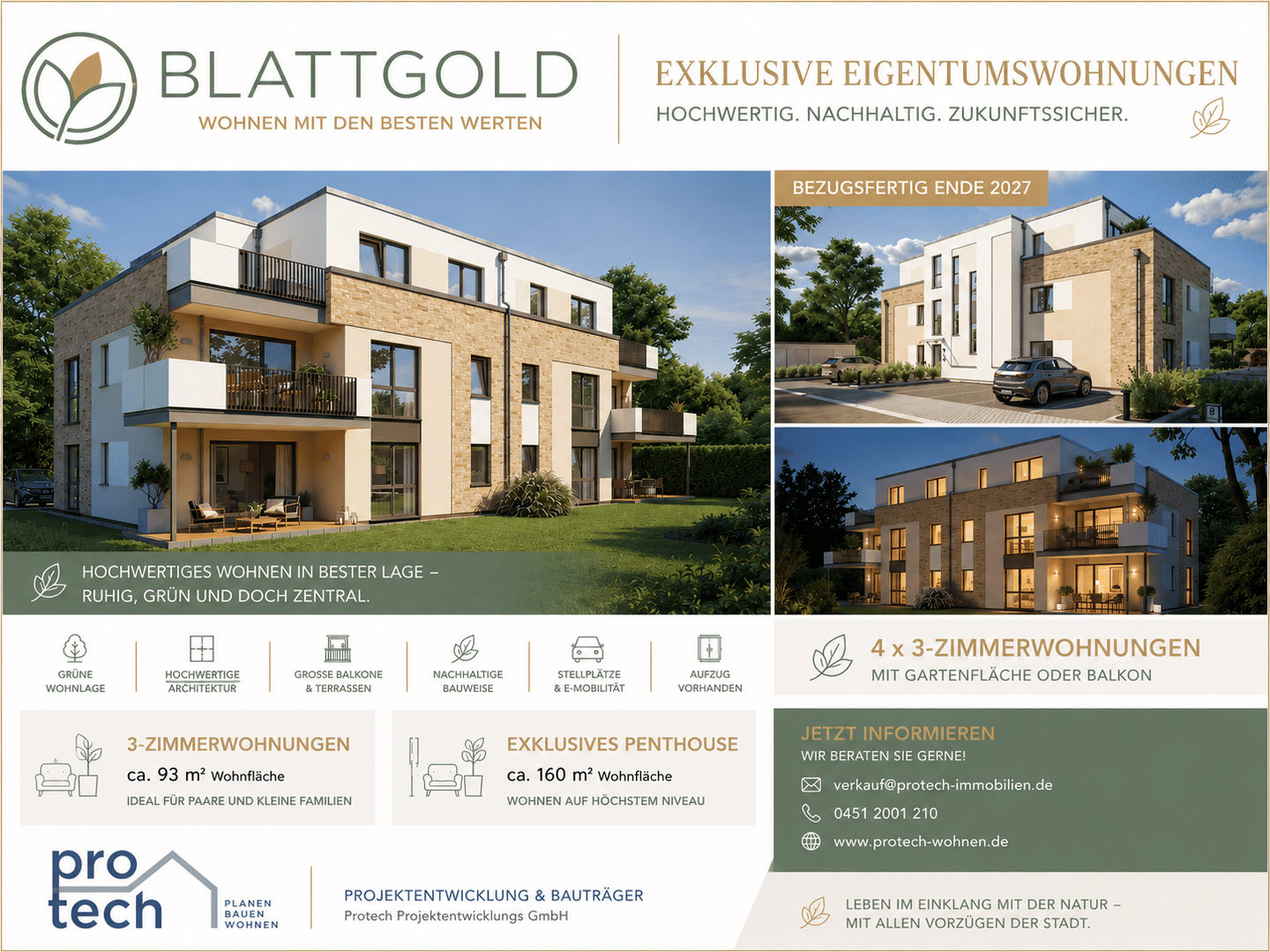 Exklusiver Neubau in Bad Schwartau 3-Zimmerwohnung mit Gartenfläche, 23611 Bad Schwartau