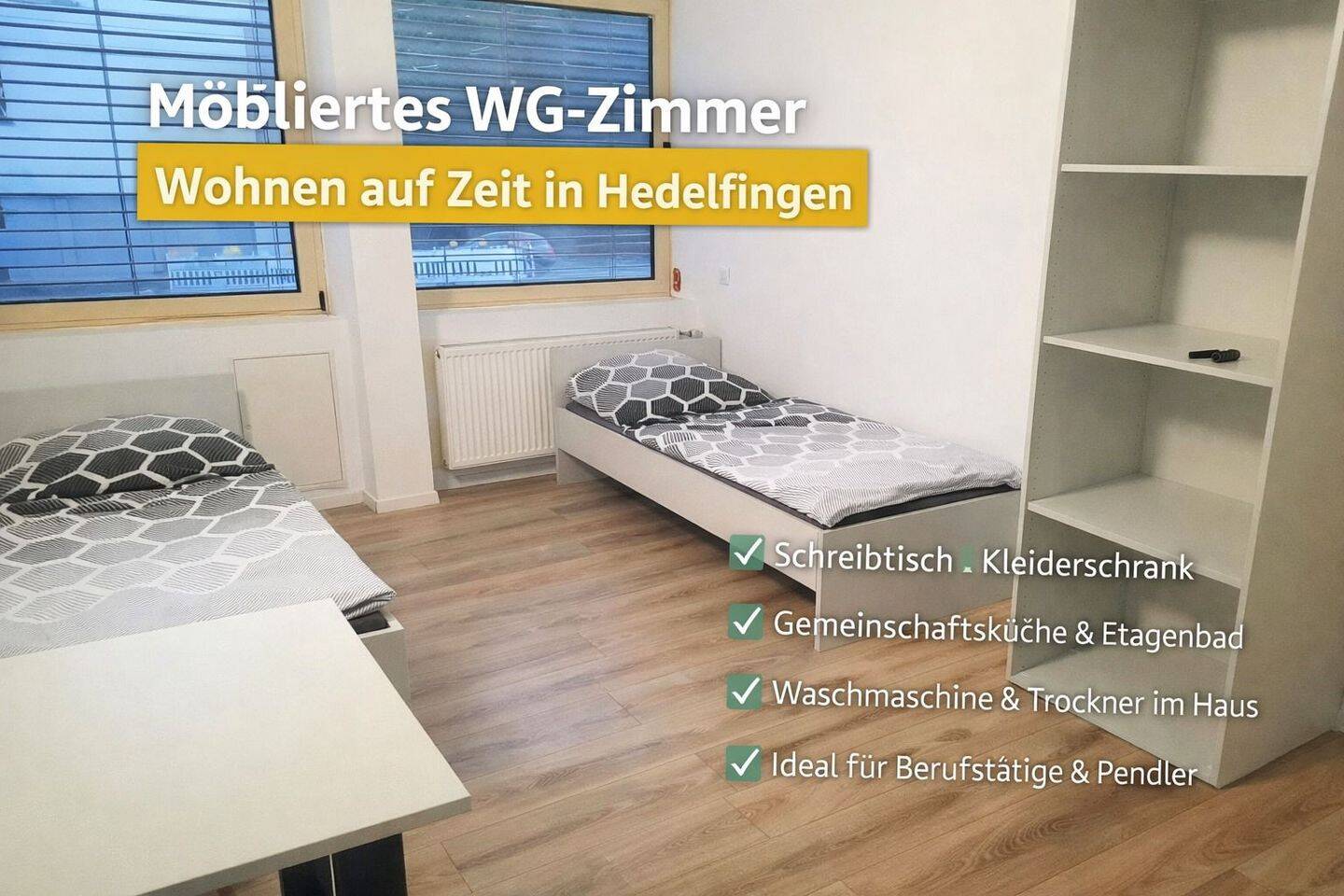 Möblierte Zimmer Stuttgart für Wohnen auf Zeit schon ab 1 Monat, 70327 Stuttgart