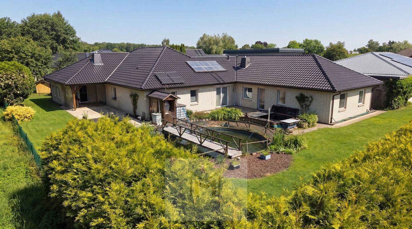 Melanie Kreimeyer präsentiert: Großzügiges Ensemble aus Wohnen, Büro und 185 qm Halle in ruhiger Lage von Rusbend, 31675 Bückeburg