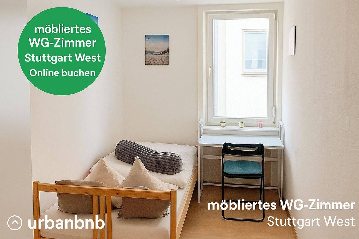 möbliertes WG Zimmer Stuttgart West für Wohnen auf Zeit ab 1 Monat, 70193 Stuttgart (Nord West)