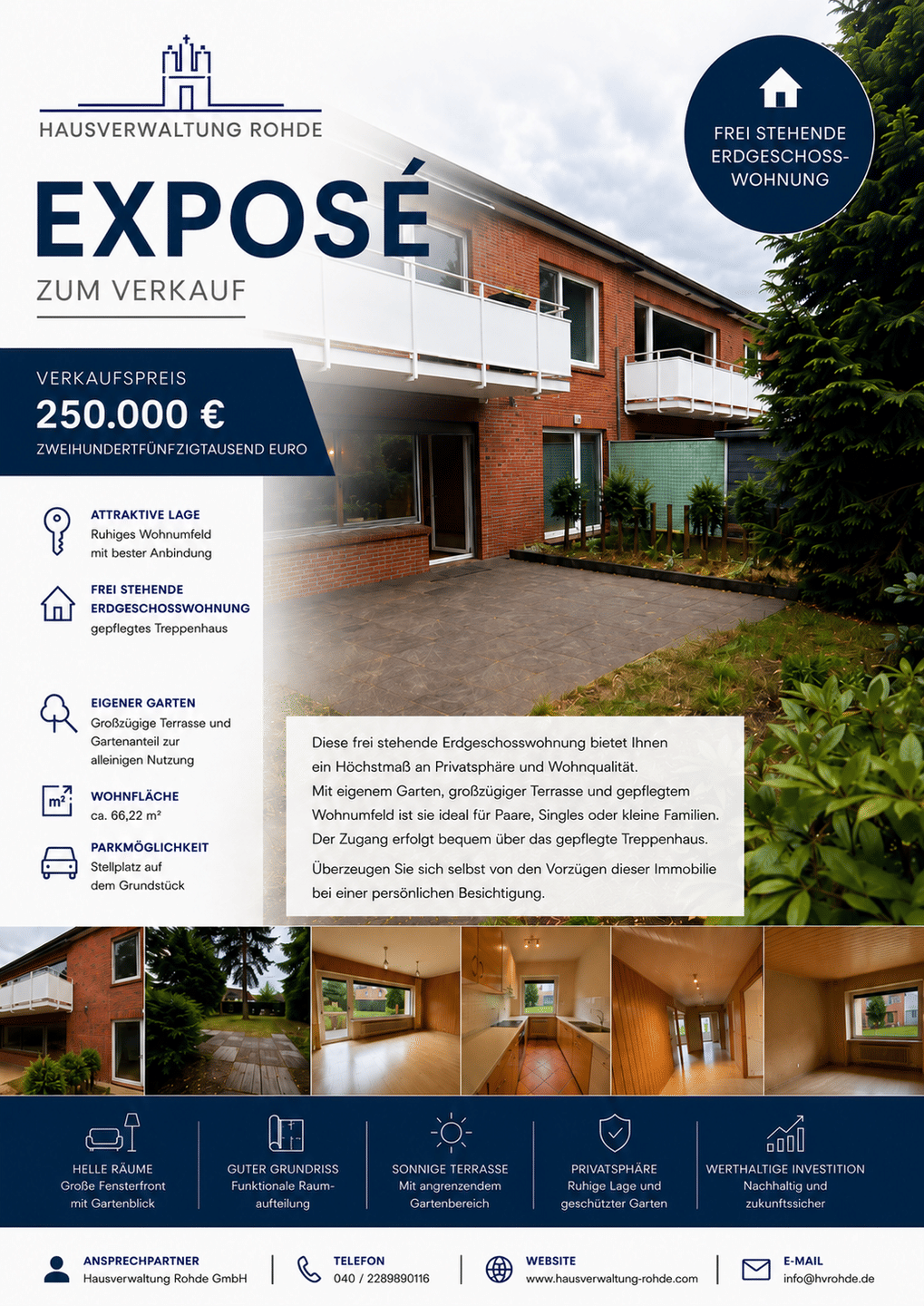 freistehende 3 – Zimmer Terrassenwohnung, 22453 Hamburg (Eimsbüttel Fuhlsbüttel Groß Borstel Niendorf)