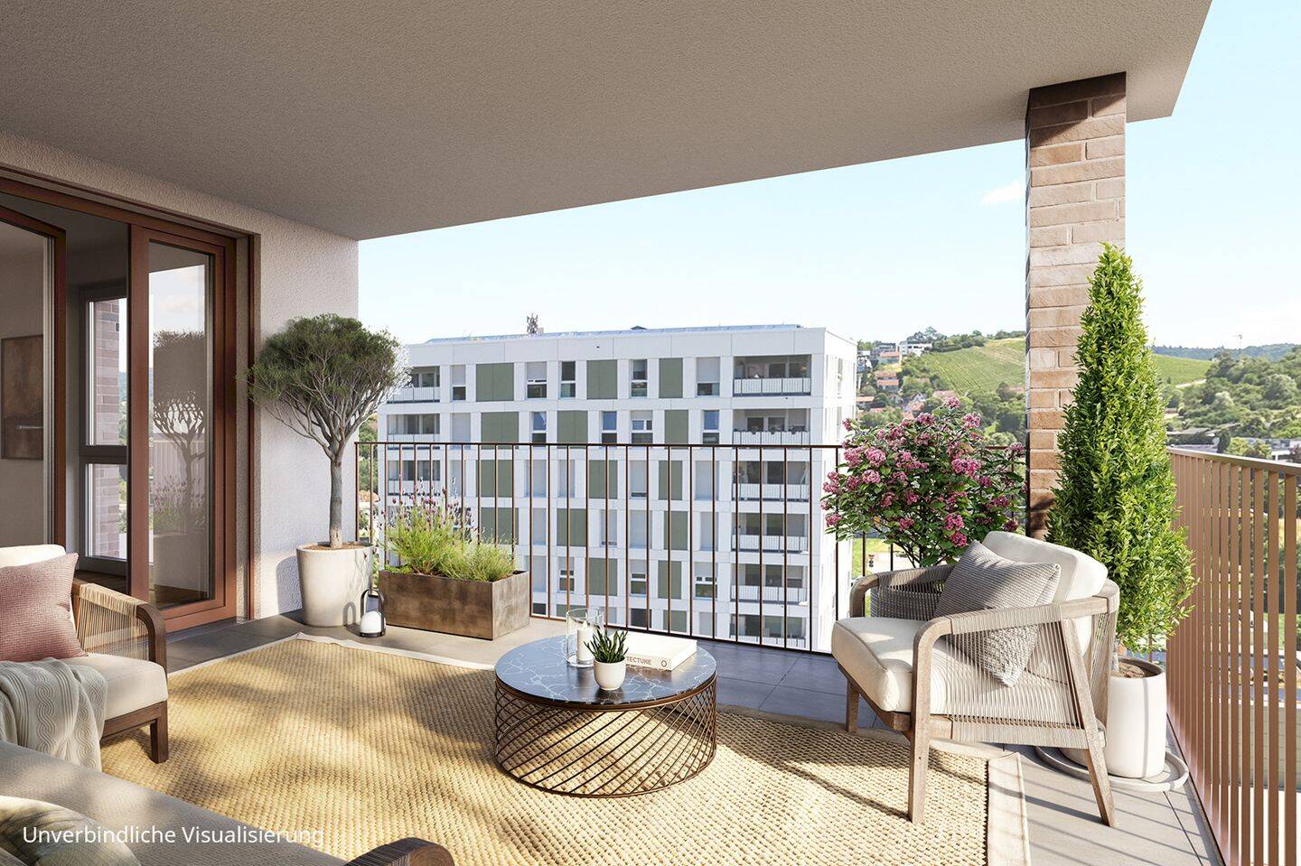 Attraktive Neubau-Dachterrassenwohnung  mit ca. 120 m² und Blick auf die umliegenden Weinberge, 71364 Winnenden