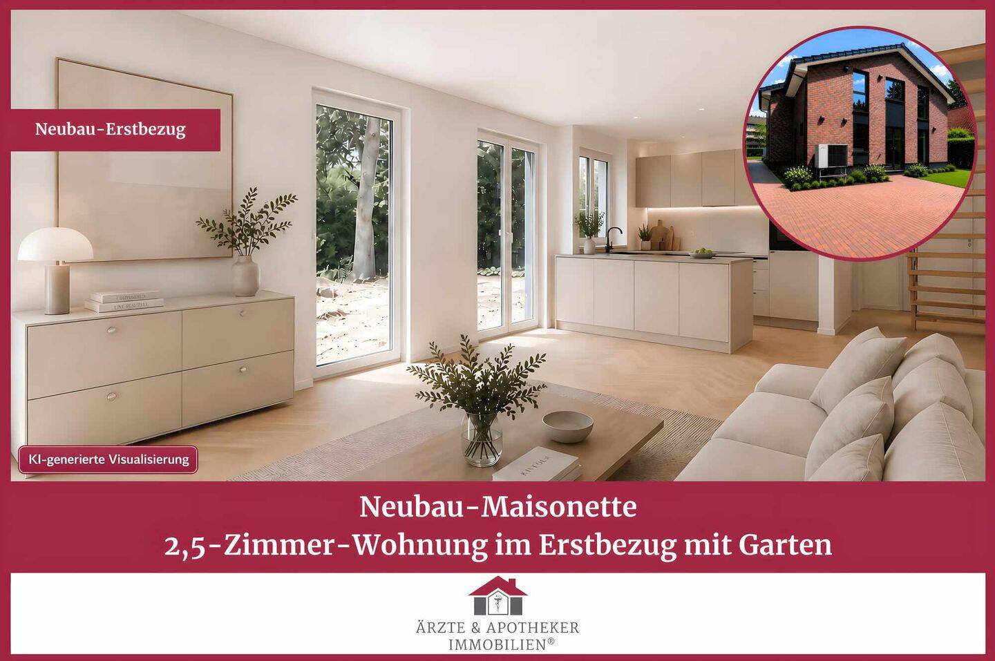 Neubau! Großzügige 2,5-Zimmer-Maisonette-Wohnung mit viel Wohnraum!, 22145 Hamburg (Wandsbek Farmsen-Berne Rahlstedt)