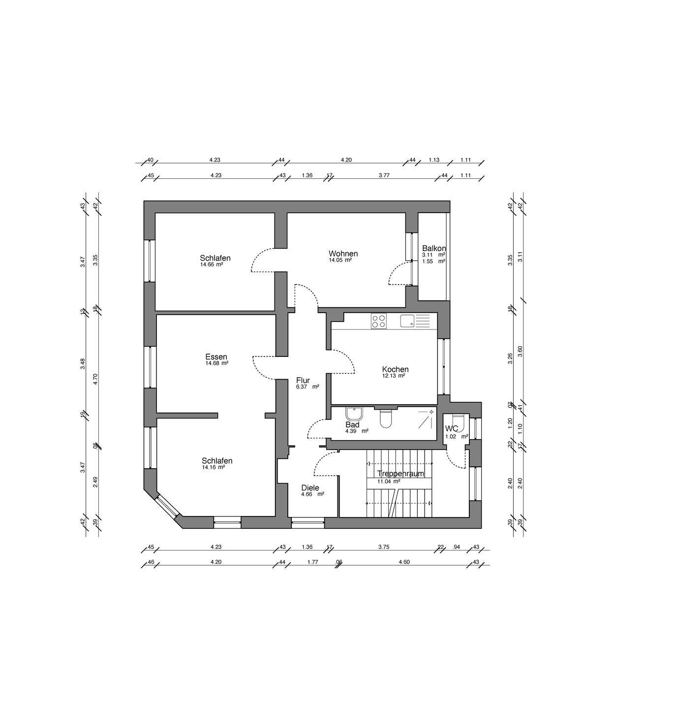 4-Zi-Wohnung in Solingen-Höhscheid ca. 85 m², 42657 Solingen (Höhscheid Solingen-Mitte)
