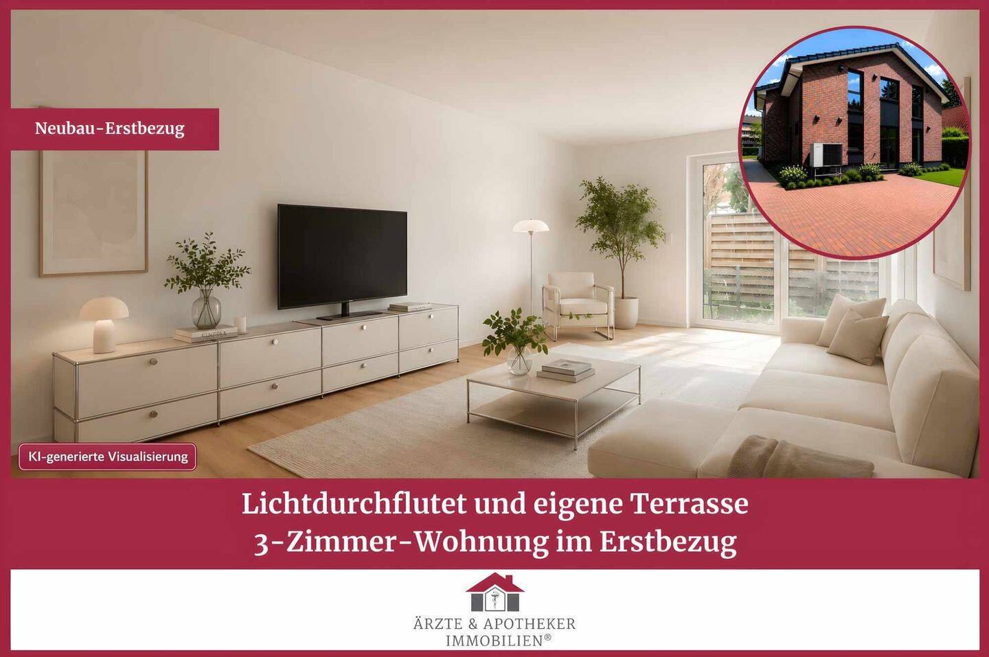3-Zimmer-Neubauwohnung mit Terrasse in ruhiger Lage!, 22145 Hamburg (Wandsbek Farmsen-Berne Rahlstedt)