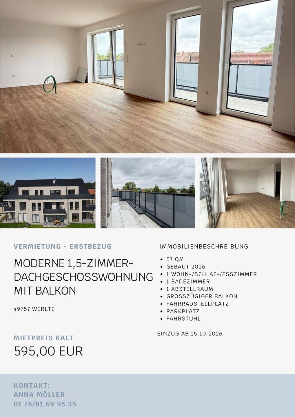 Mietwohnung, 1 Zimmer, 57 m², in Werlte, 49757 Werlte