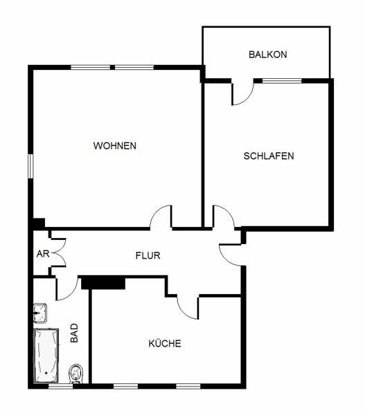 Moderne 2,5 Zimmer-Wohnung mit Balkon, 45144 Essen (Frohnhausen)