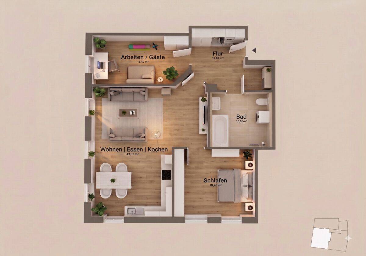 Zentraler geht’s nicht! Helle 3-Zi.-Neubauwohnung am Augsburger Stadtmarkt (bezugsfertig & prov.-frei), 86150 Augsburg (Innenstadt)