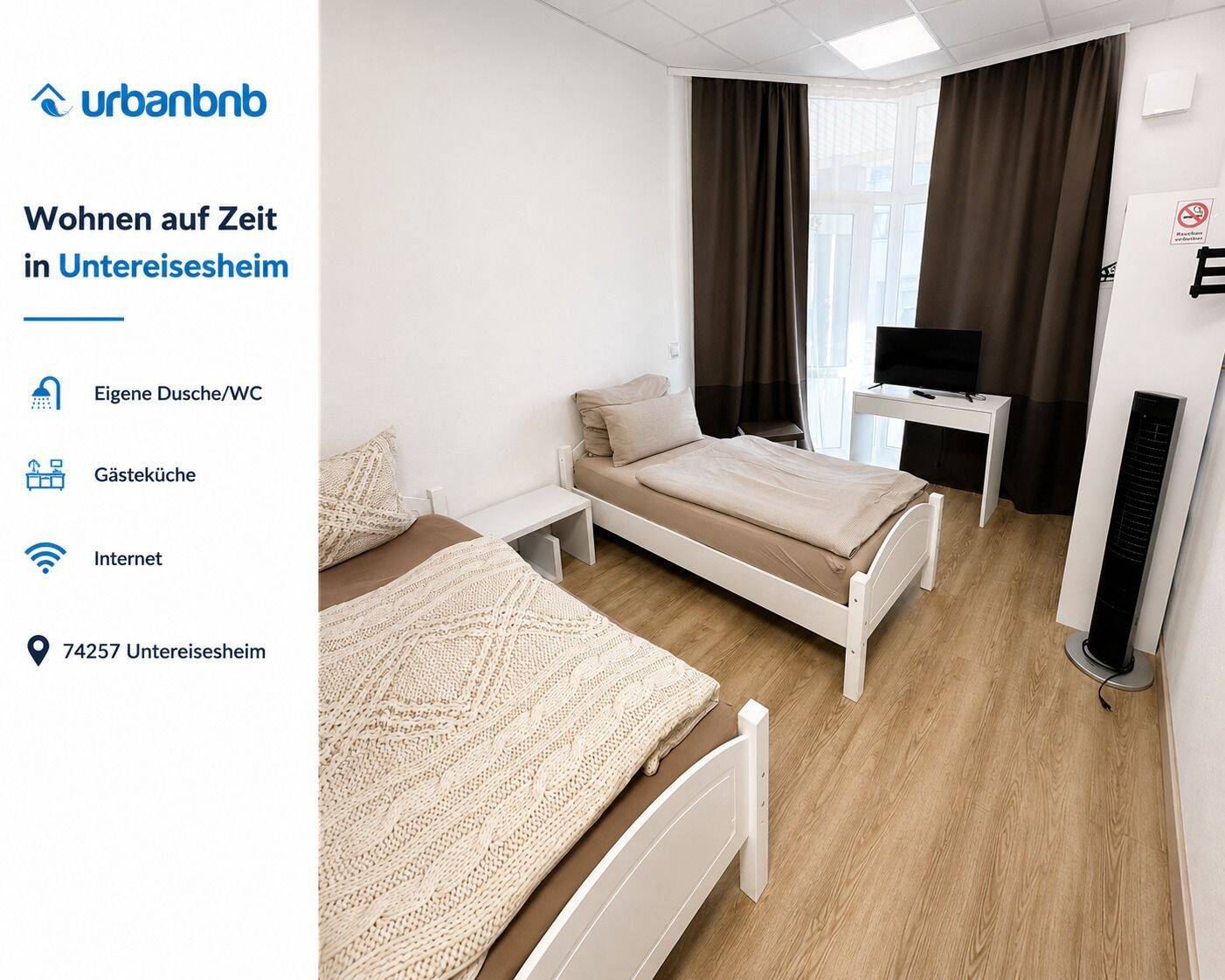 Möblierte Zimmer mit eigener Dusche/WC in Heilbronn Untereisesheim mieten – Ideal für Aufenthalte ab 1 Monat, 74257 Untereisesheim