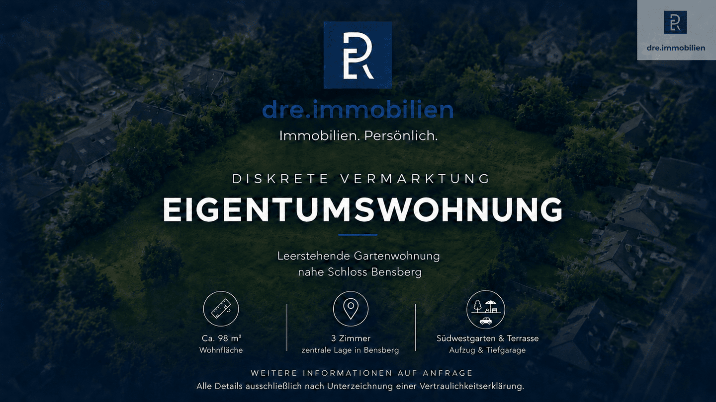 Im Zentrum Bensberg, 98m² Wfl mit Südwestgarten, Terrasse, Aufzug & Tiefgarage. Für Singles & Paare, 51429 Bergisch Gladbach
