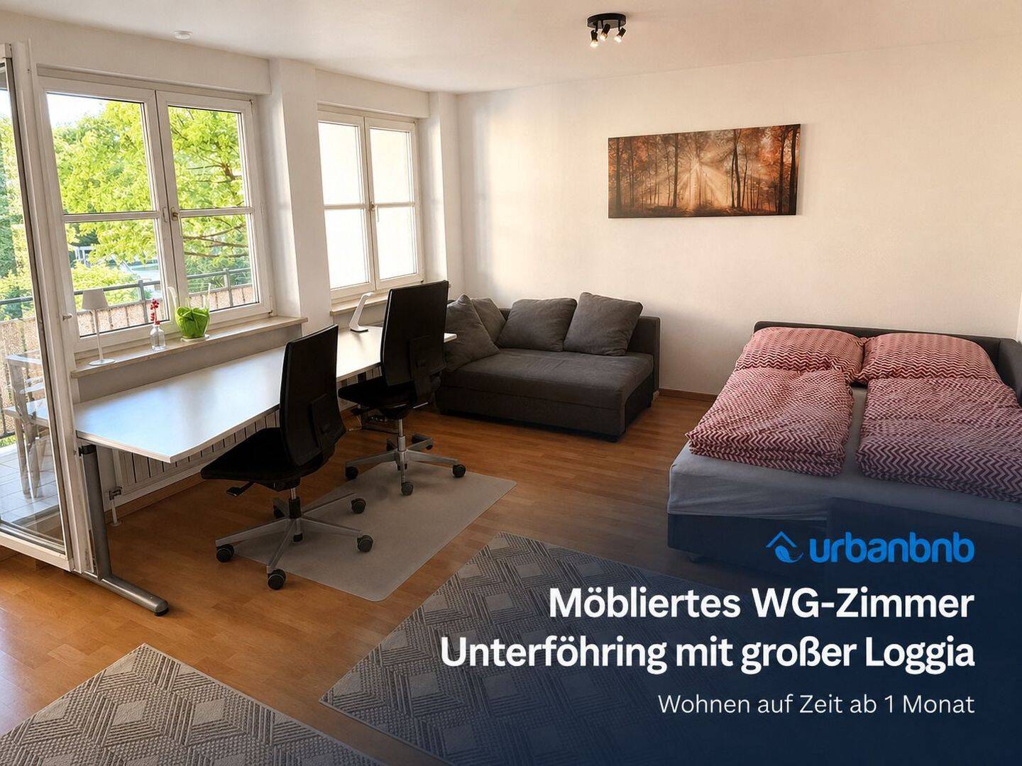 möbliertes Zimmer 1 Monat – Zeitwohnen München Nord, 85774 Unterföhring