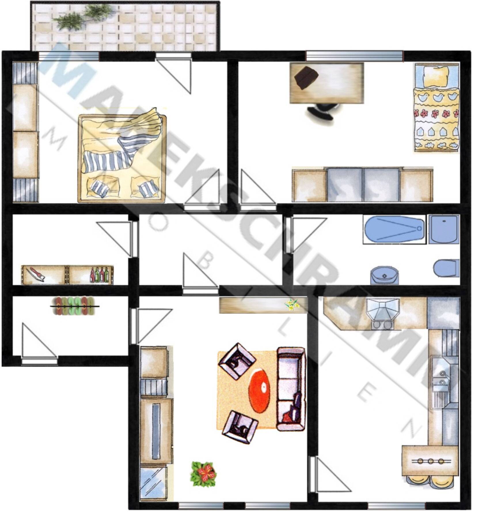sonnige 3-Zimmerwohnung mit Balkon in der Innenstadt von Ilmenau, 98693 Ilmenau