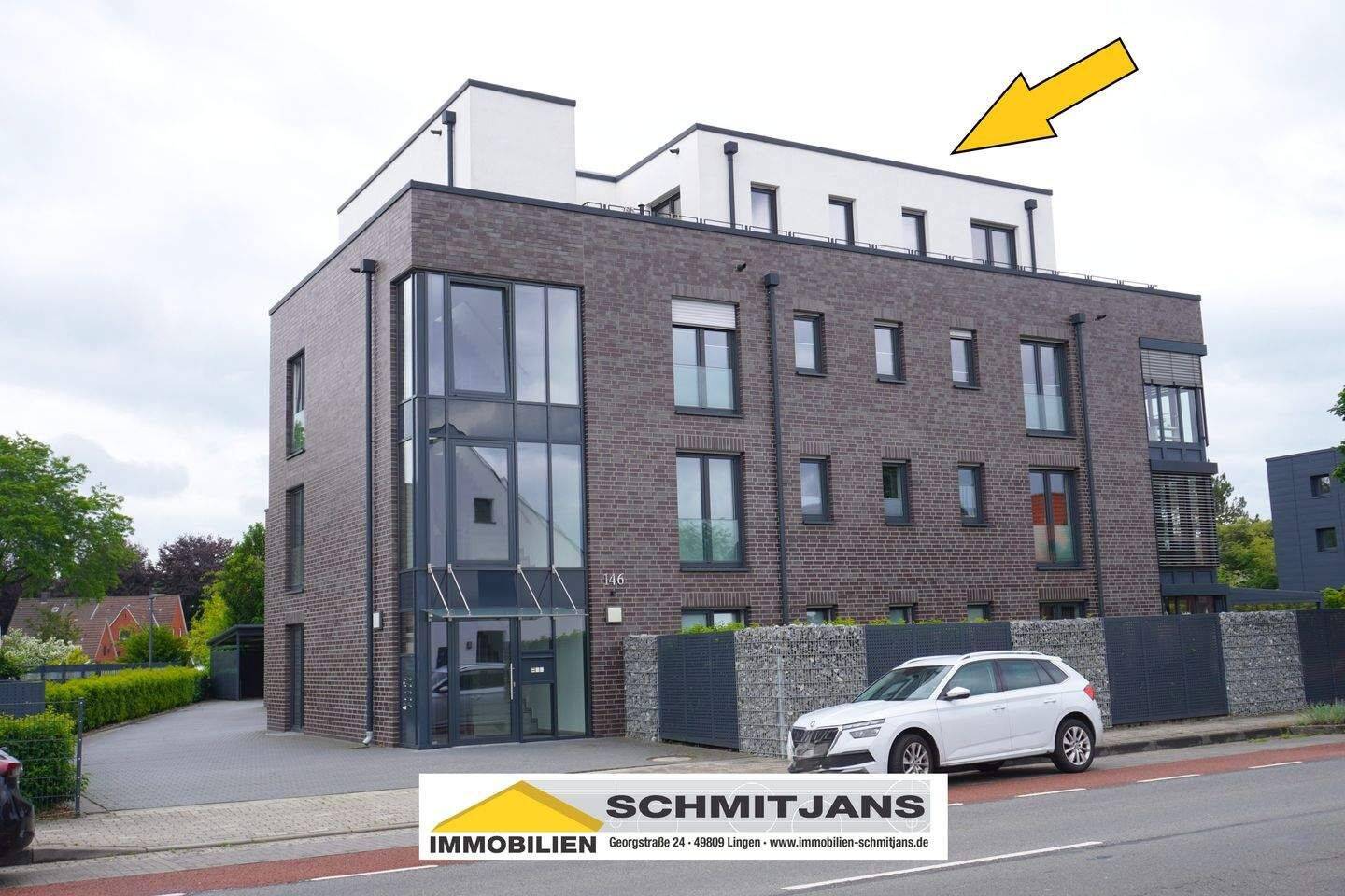 Exklusive Penthousewohnung mit Panorama-Dachterrasse und Fahrstuhl in Lingen-Darme, 49809 Lingen (Ems)