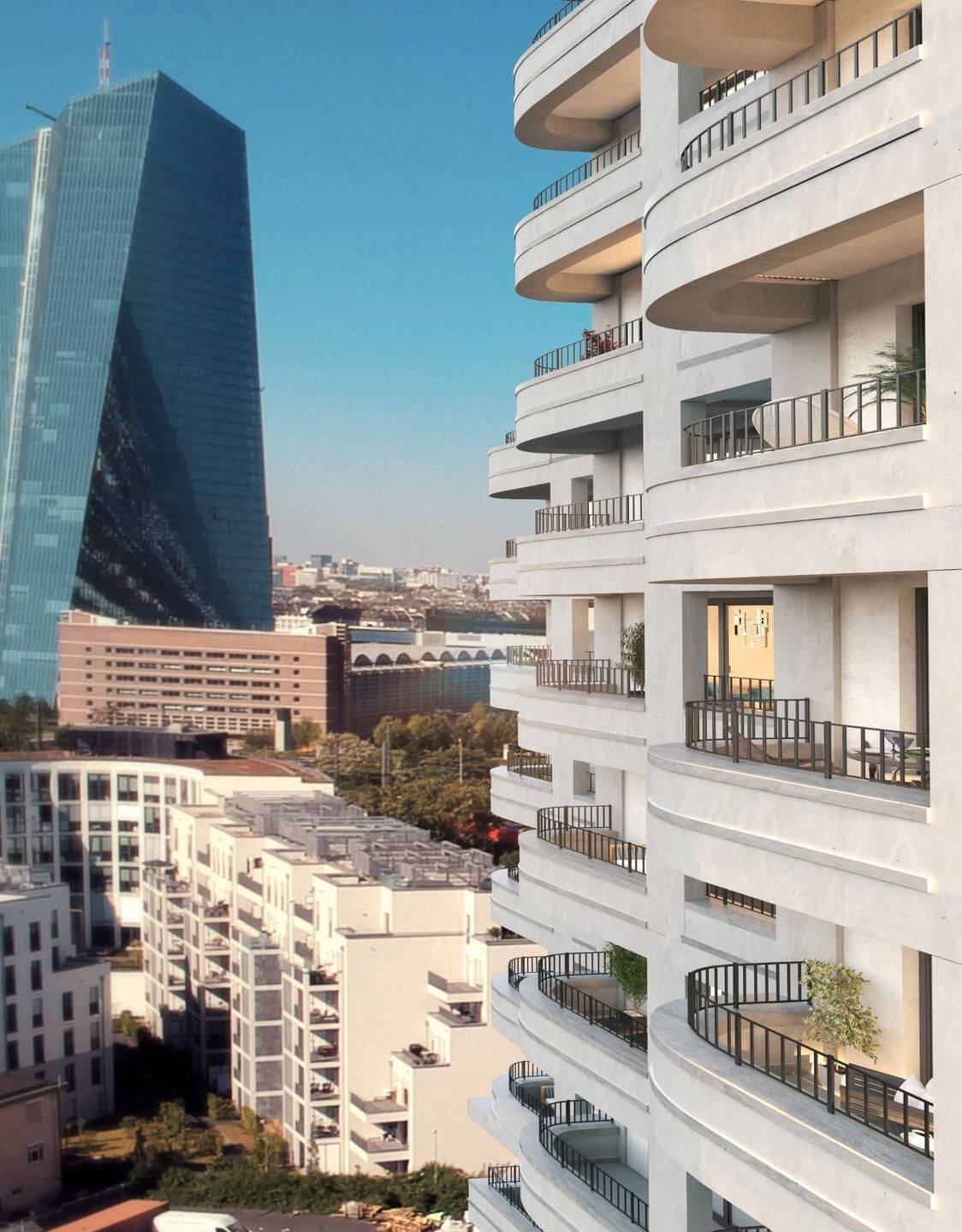 Über den Dächern von Frankfurt: Moderne 1-Zimmer-Wohnung mit einzigartigem Balkon, 60314 Frankfurt am Main (Fechenheim Ostend)