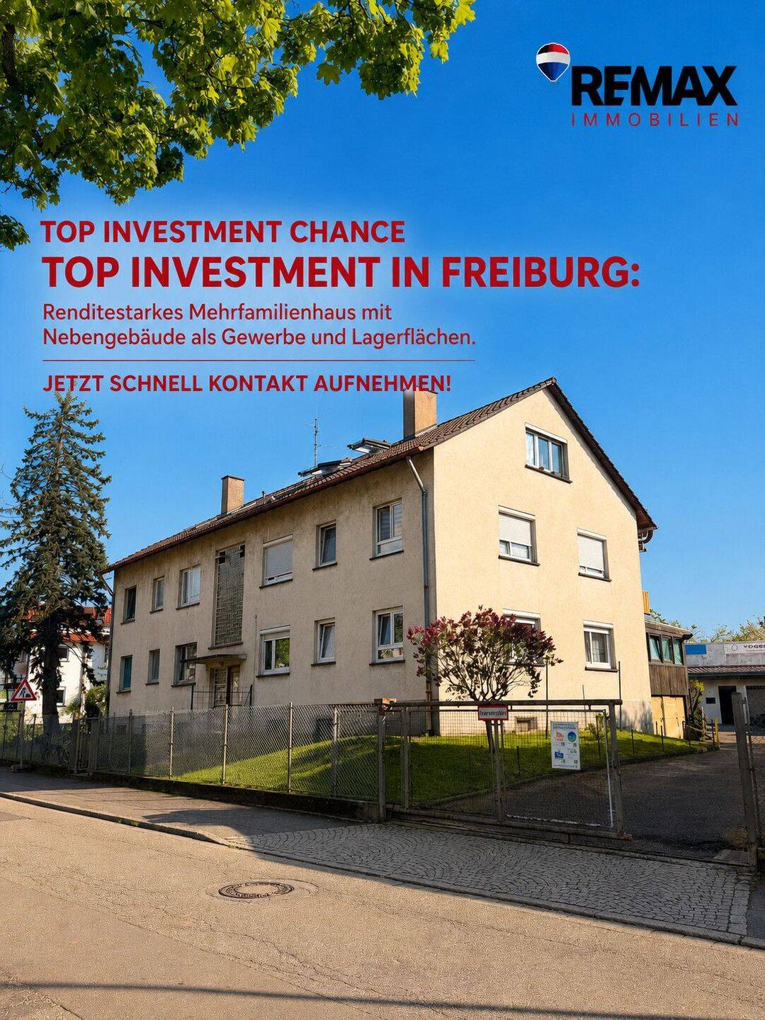 7,5% RENDITE CASH COW! Voll vermietetes Objekt mit Wohnhaus, Nebengebäude u. Lagerflächen (Erbpacht), 79115 Freiburg im Breisgau