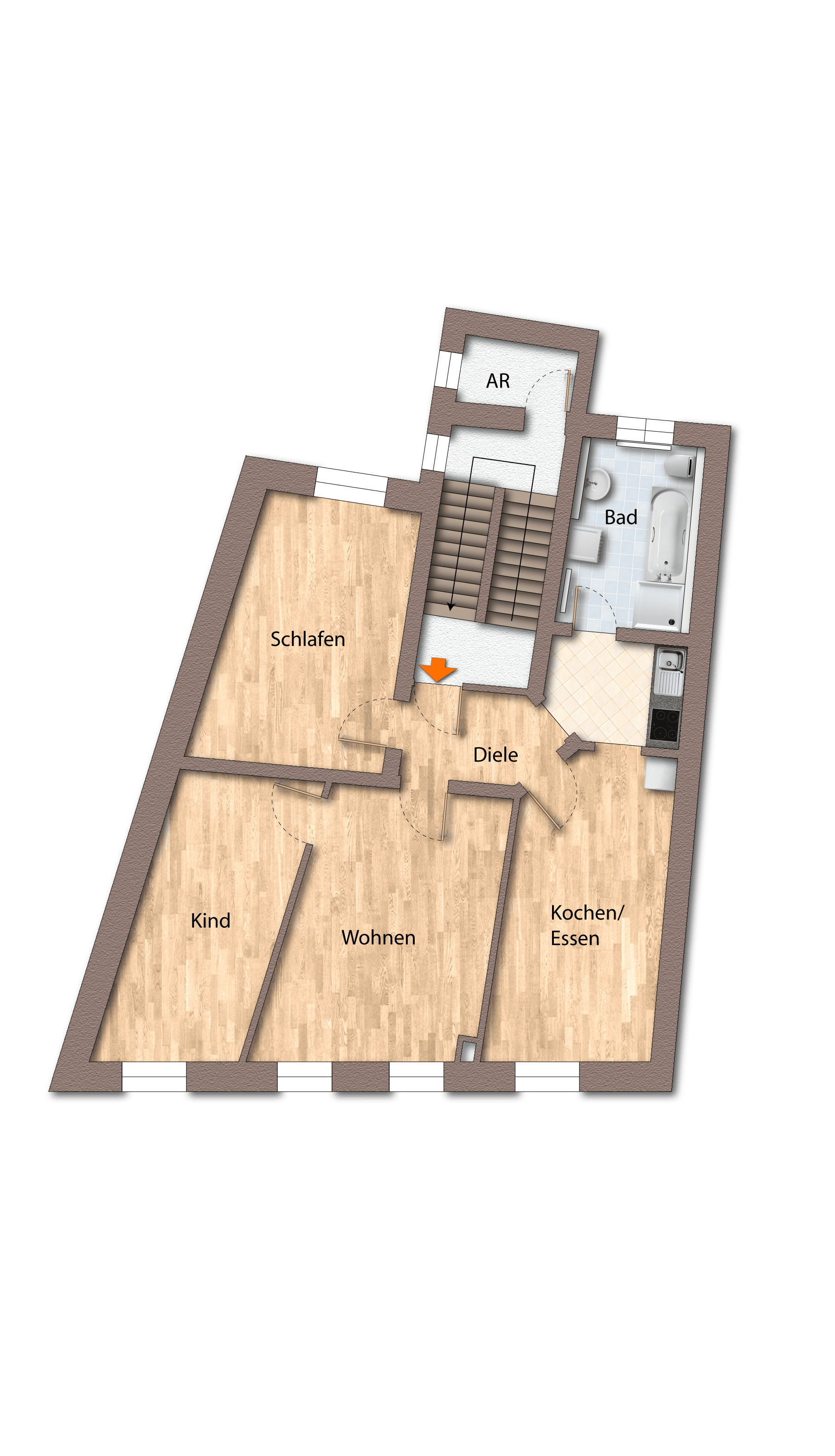 tolle und helle 3-Zimmer-Wohnung Nähe Innenstadt, 95028 Hof (Haidt Innenstadt Jägersruh Leimitz)