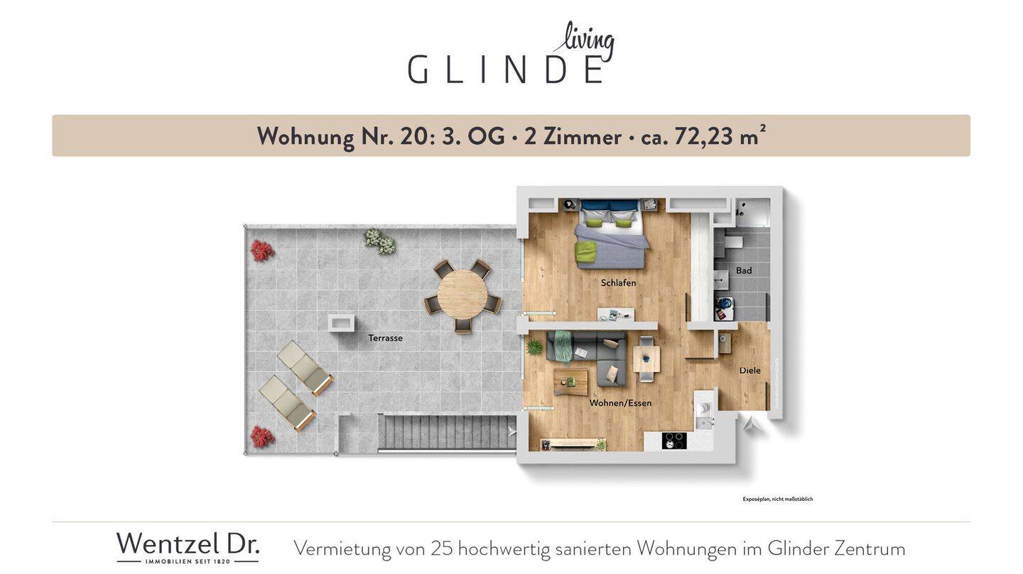 Moderne 2-Zimmer-Wohnungen in zentraler Lage von Glinde- Wentzel Dr., 21509 Glinde